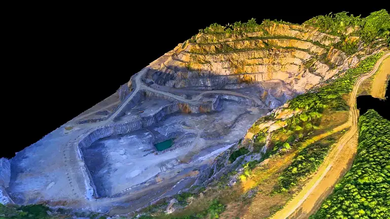 Modélisation 3D par drone pour photogrammétrie, terrain, topographie et cubotage